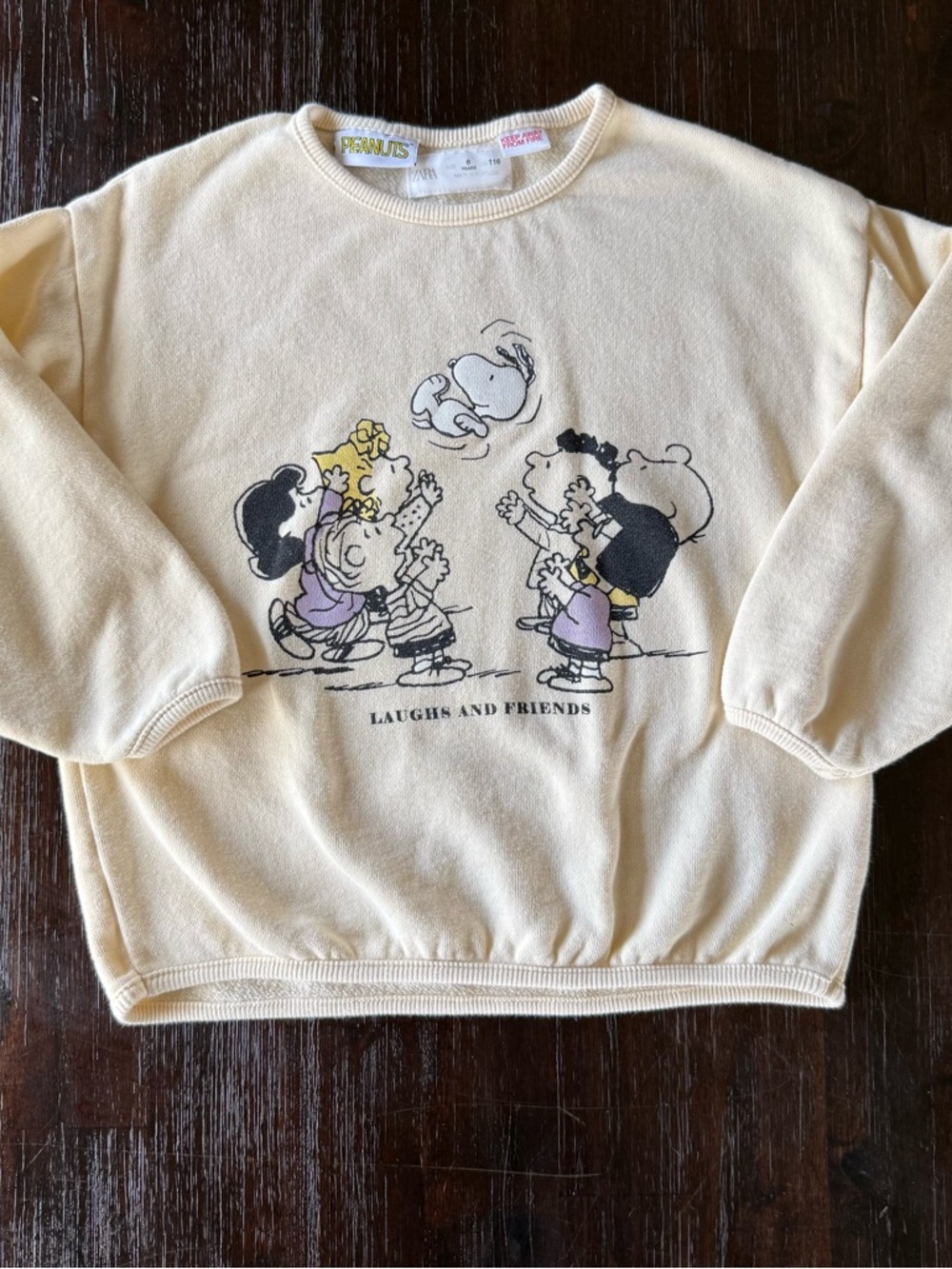 Zara Cream Kids Sweatshirt with Peanuts Character Print